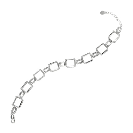 Bracelet in Sterling Silver with 8 Settings for 8x10mm Rectangular Stones