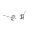 Oval Basket Ear Studs in Sterling Silver