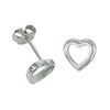 Heart Cabochon Ear Studs in Sterling Silver for 6mm Hearts | ES381