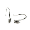 Ear Wires with Pear Shape Loop in Sterling Silver 13.6x3.3x21.5mm