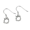 Ear Wires with Round Basket Setting in Sterling Silver