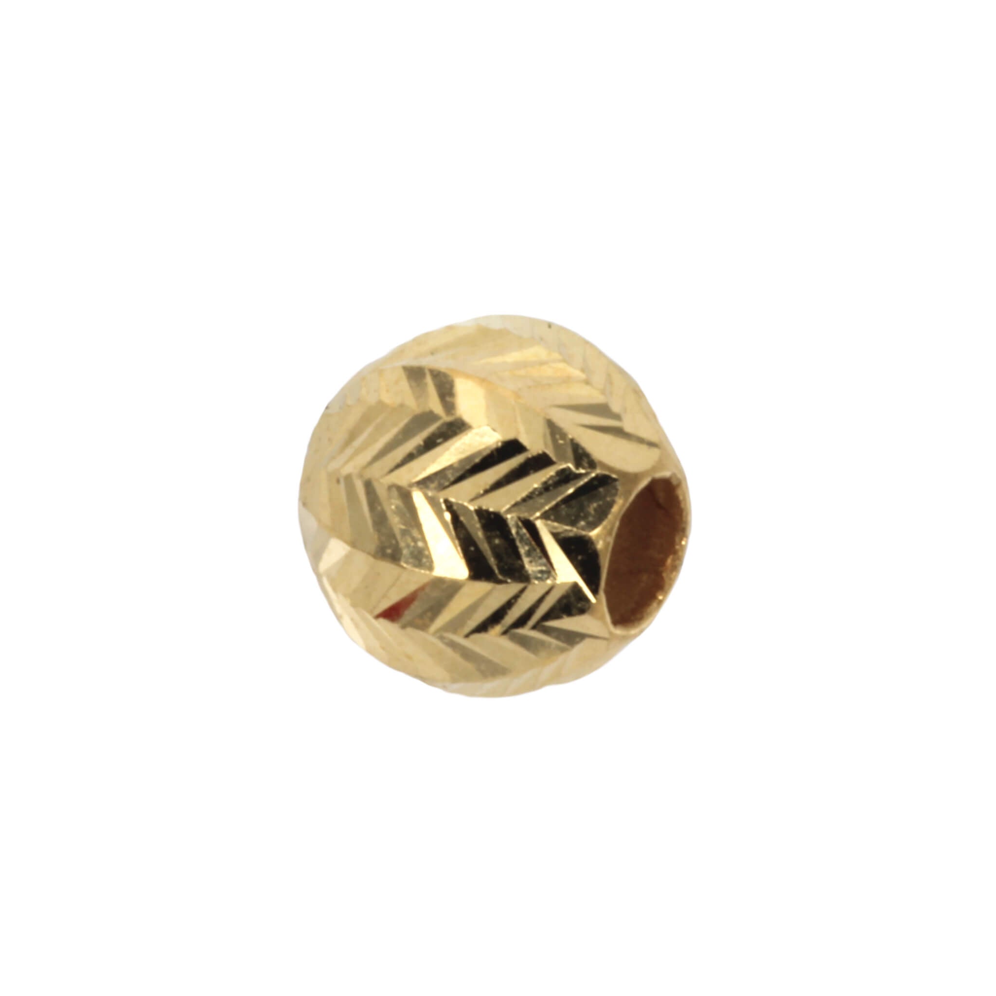 18Kt Gold 5mm Bead with Laser-Etched Patterned Surface