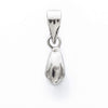 Flared Pinch Bail with Loop in Rhodium Plated Sterling Silver