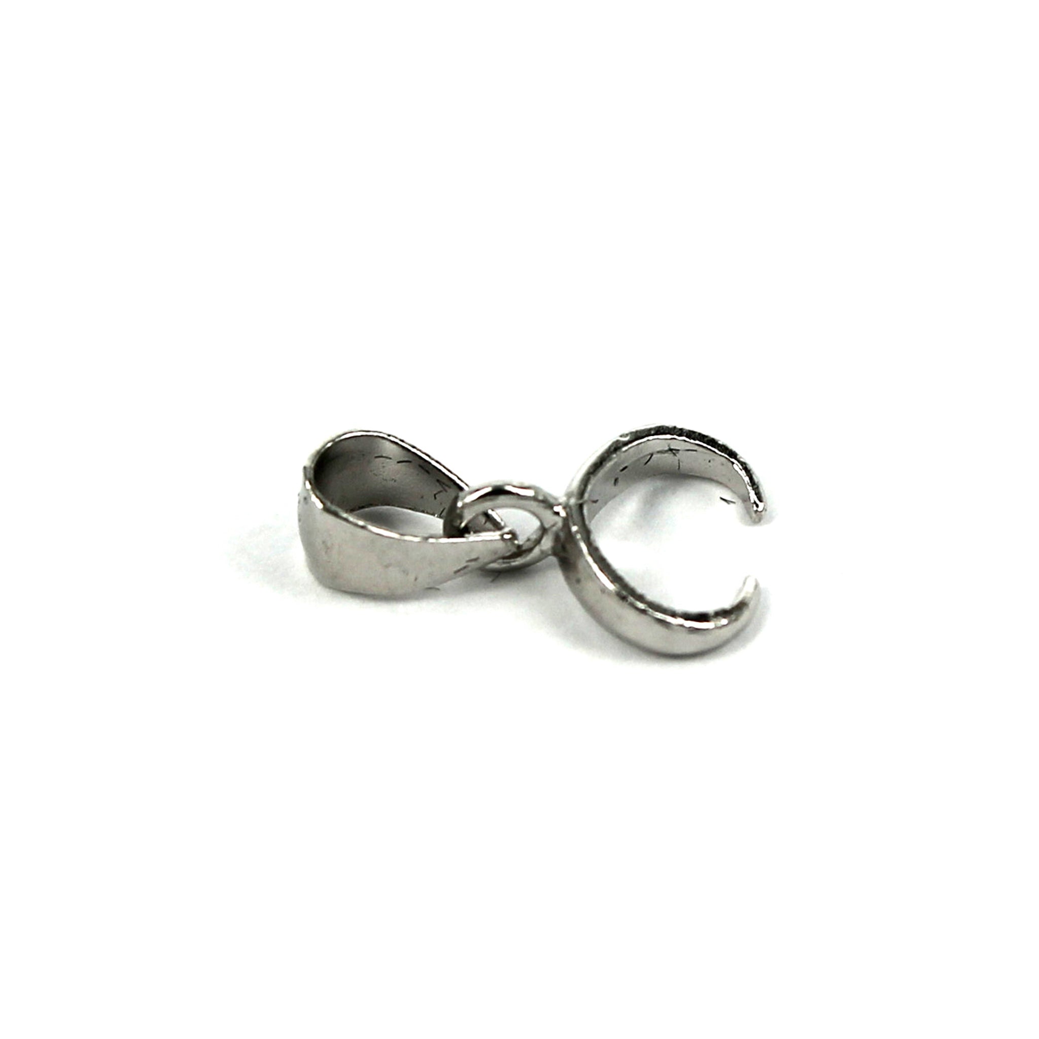 Donut Solder-on Pinch Bail in Sterling Silver 12.7x7.6x3.3mm