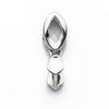Oval Pinch Bail with CZ's in Rhodium Plated Sterling Silver 16.7x5.1x4.7mm