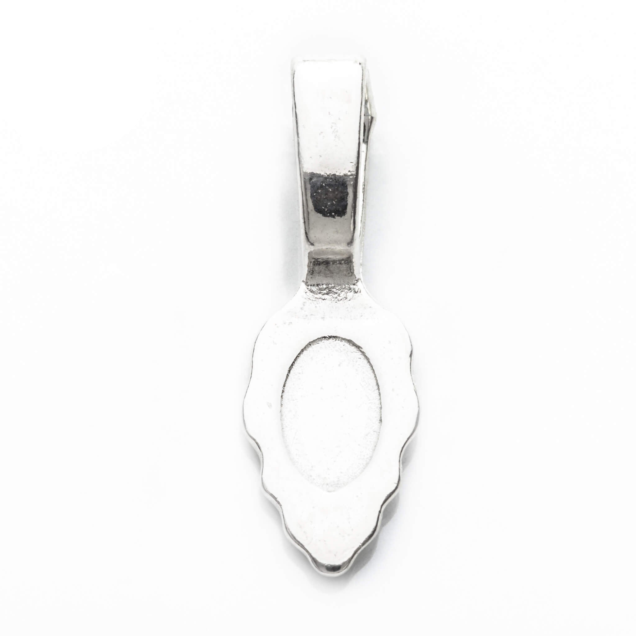 Scalloped Leaf Glue-on Bails in Sterling Silver - Various Sizes