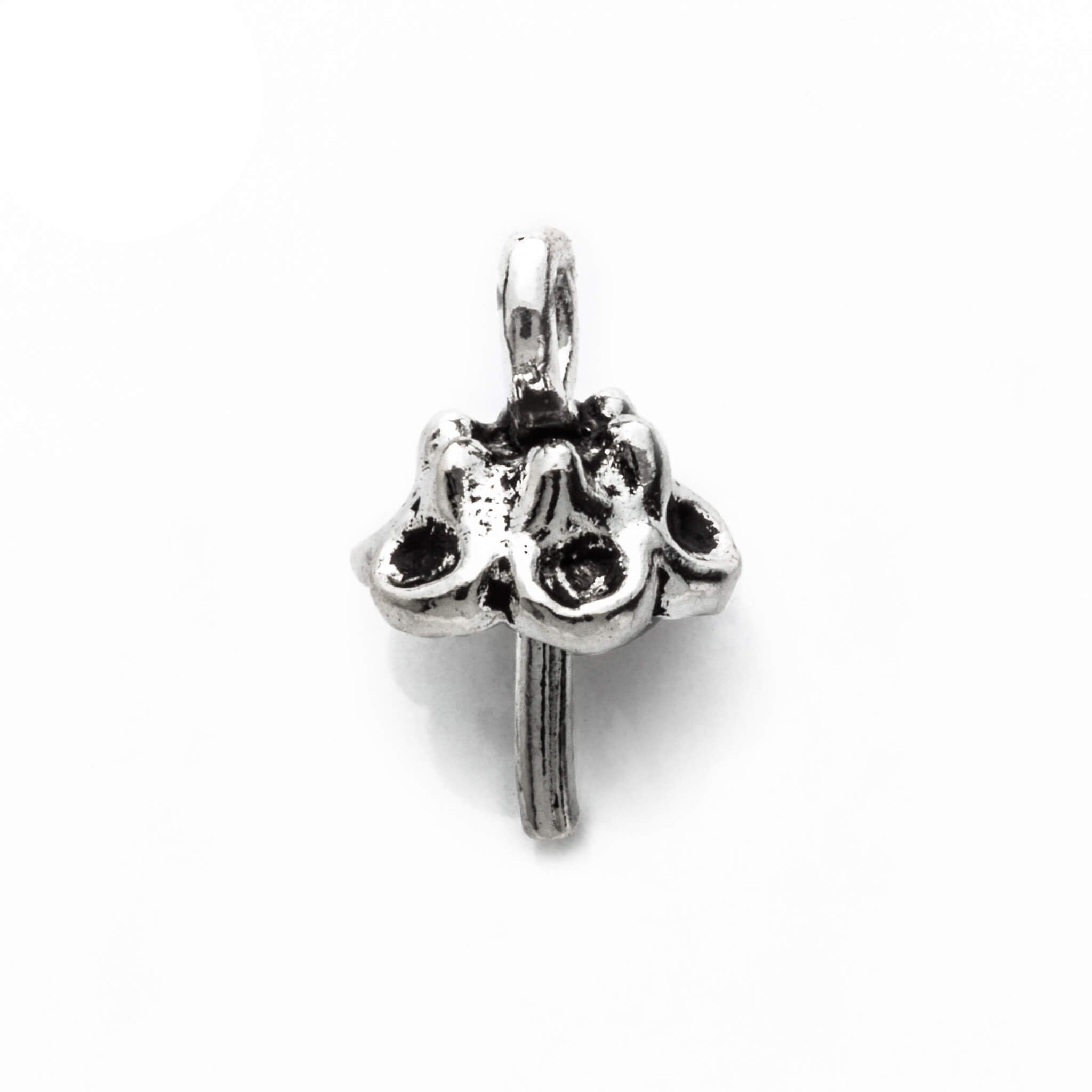 Pendant Pearl Setting with Round Cup and Peg Mounting including Bail in Sterling Silver 6mm