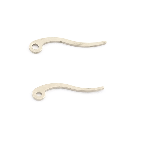 Curved Flat Earring Components in Sterling Silver