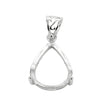 Pear Shaped Basket Setting Pendant with Soldered Loop and Fancy Bail in Sterling Silver