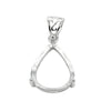Pear Shaped Basket Setting Pendant with Soldered Loop and Fancy Bail in Sterling Silver