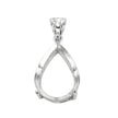 Pear Shaped Basket Setting Pendant with Soldered Loop and Fancy Bail in Sterling Silver