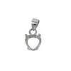 Heart Pendant with Loop and Bail in Sterling Silver 6mm, 7mm