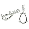 Pear pendant with CZ accent in sterling silver for 9x14mm stones