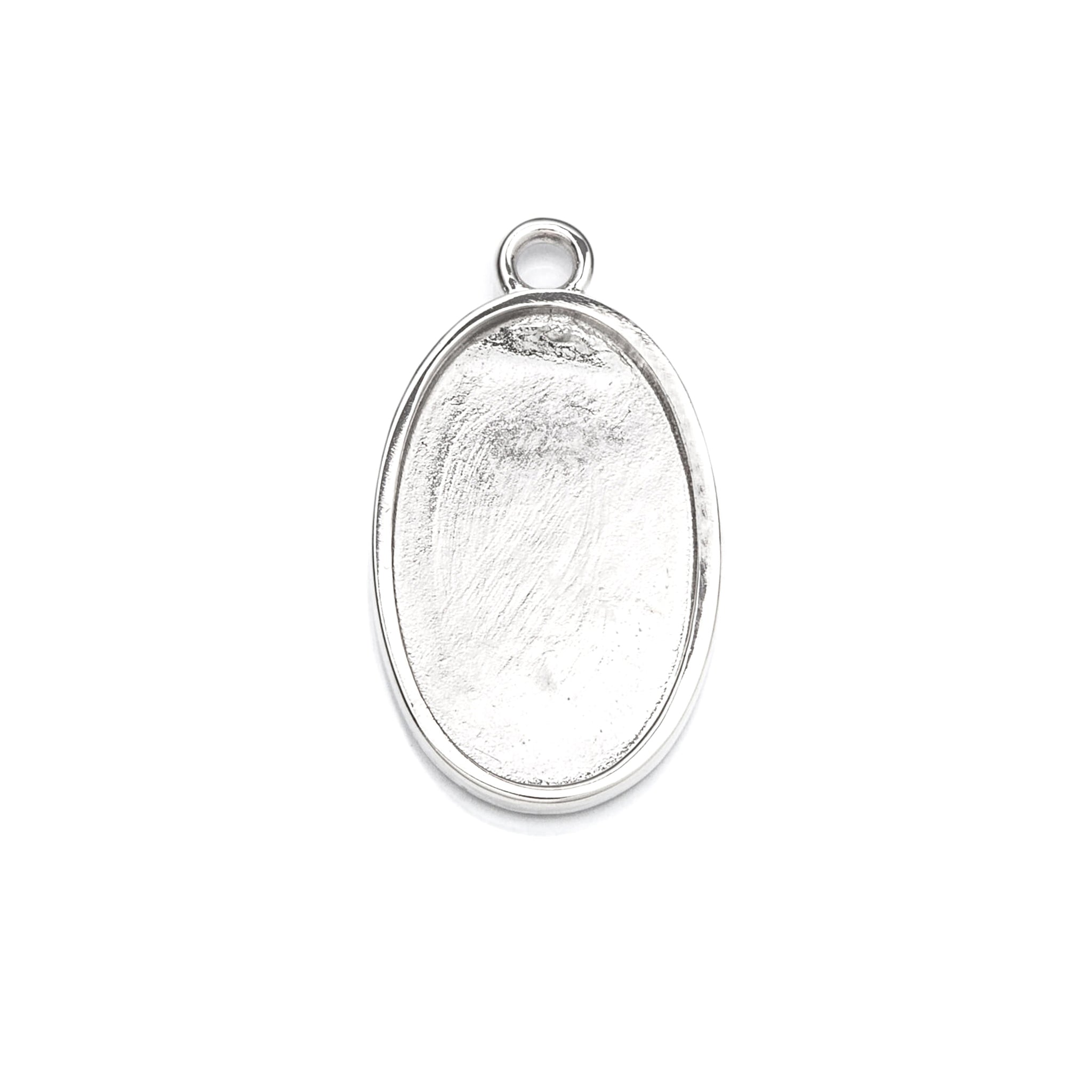 Oval Pendant with Oval Bezel Mounting in Sterling Silver