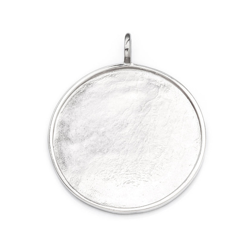 Round Pendant with Round Bezel Mounting in Sterling Silver