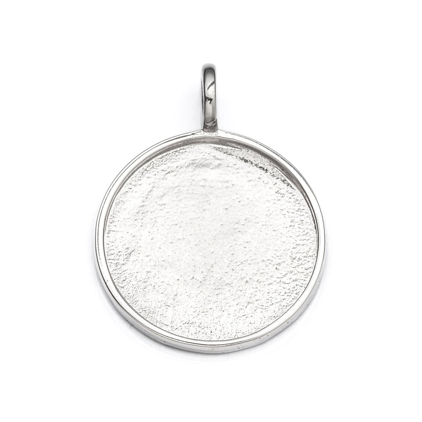 Round Pendant with Round Bezel Mounting in Sterling Silver