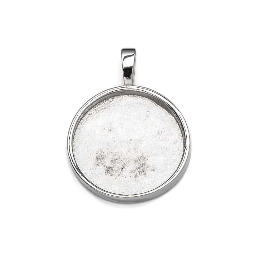 Round Pendant with Round Bezel Mounting in Sterling Silver