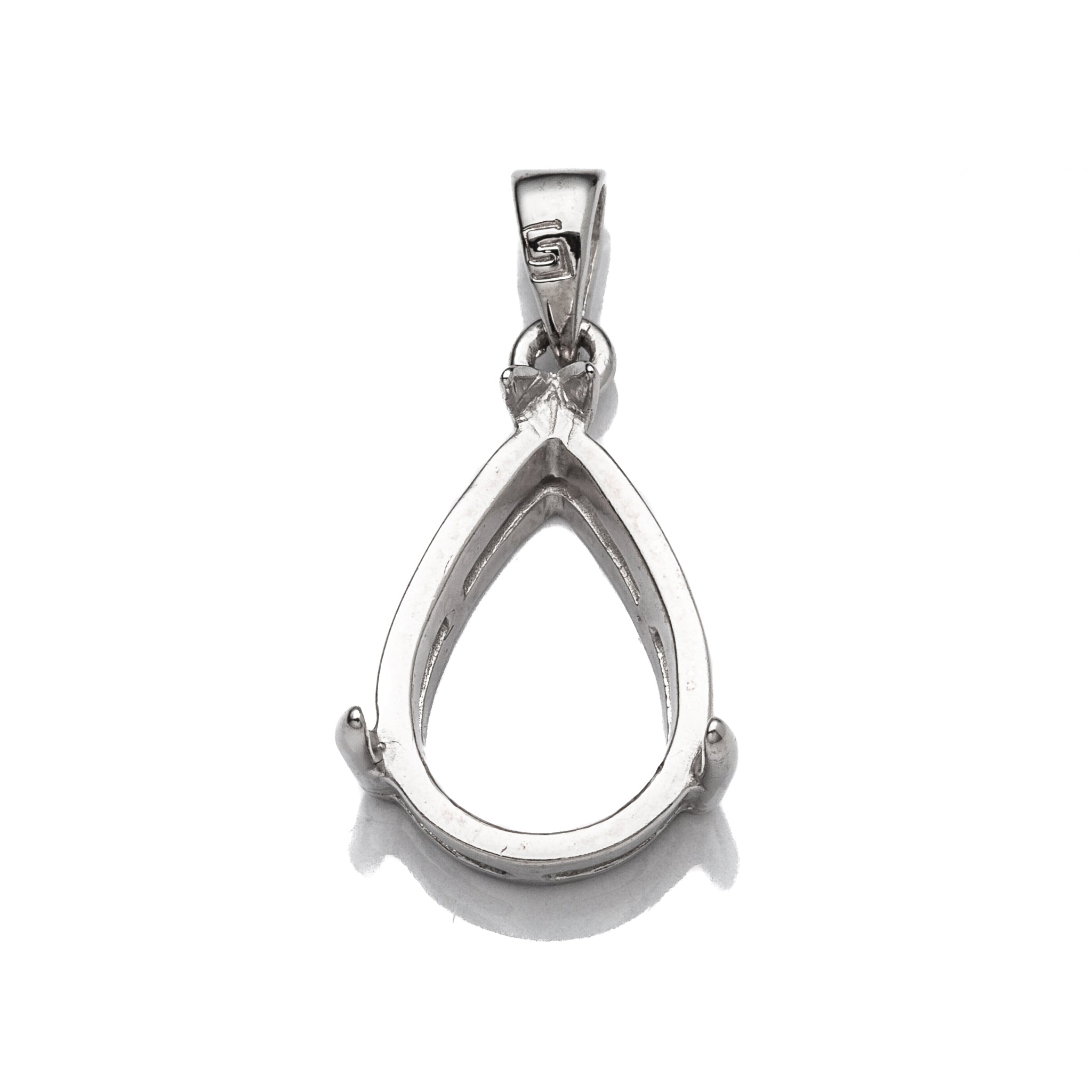 Pear Pendant with Pear Mounting and Bail in Sterling Silver 9x14mm | MTP288