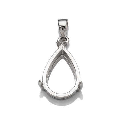 Pear Pendant with Pear Mounting and Bail in Sterling Silver 9x14mm | MTP288