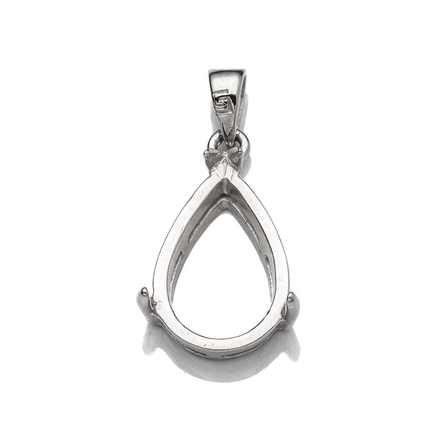 Pear Pendant with Pear Mounting and Bail in Sterling Silver 9x14mm | MTP288