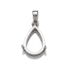 Pear Pendant with Pear Mounting and Bail in Sterling Silver 9x14mm | MTP288
