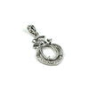 Pendant Setting with CZ's and Oval Prongs Mounting including Bail in Sterling Silver 8x10mm