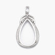 Pear Shaped Pendant with Soldered Loop and Bail in Sterling Silver for 16x28mm Pear Shaped Stones