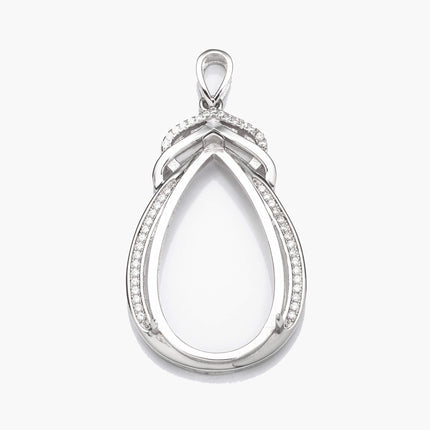 Pear Shaped Pendant with Soldered Loop and Bail in Sterling Silver for 16x28mm Pear Shaped Stones