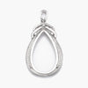 Pear Shaped Pendant with Soldered Loop and Bail in Sterling Silver for 16x28mm Pear Shaped Stones