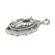 Pendant with Cubic Zirconia Inlays and Marquise Shape Mounting and Bail in Sterling Silver 10x19mm