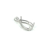 Basket Pendant Setting with Deep Pear Prongs Mounting including Split Bail in Sterling Silver - Various Sizes