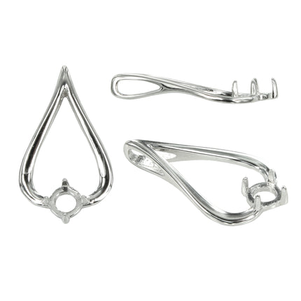 Wishbone Pendant in sterling silver with incorporated bail for 5mm Stones