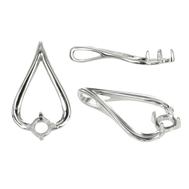 Wishbone Pendant in sterling silver with incorporated bail for 5mm Stones