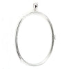Oval pendant with star accents and soldered bail in sterling silver 42mm - 64.5mm