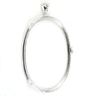Oval pendant with star accents and soldered bail in sterling silver 42mm - 64.5mm