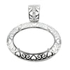 Oval Pendant Setting with CZ's and Oval Prongs Mounting including Bail in Sterling Silver 18x26mm