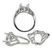 Curves Ring with Cubic Zirconia Inlays and Oval Mounting in Sterling Silver 8x10mm