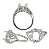 Curves Ring with Cubic Zirconia Inlays and Oval Mounting in Sterling Silver 8x10mm