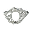 Curves Ring with Cubic Zirconia Inlays and Oval Mounting in Sterling Silver 8x10mm