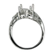 Curves Ring with Cubic Zirconia Inlays and Oval Mounting in Sterling Silver 8x10mm