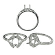 Ring with Oval Prongs Mounting in Sterling Silver 6x7mm