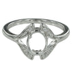 Ring with Oval Prongs Mounting in Sterling Silver 6x7mm