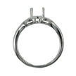 Ring with Oval Prongs Mounting in Sterling Silver 6x7mm