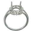 Ring with Oval Prongs Mounting in Sterling Silver 10x12mm