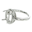 Ring with Oval Prongs Mounting in Sterling Silver 10x12mm