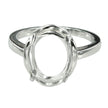 Ring with Oval Prongs Mounting in Sterling Silver 10x12mm