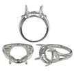 Ring Setting with Round Prongs Mounting in Sterling Silver 13mm