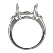Ring Setting with Round Prongs Mounting in Sterling Silver 13mm