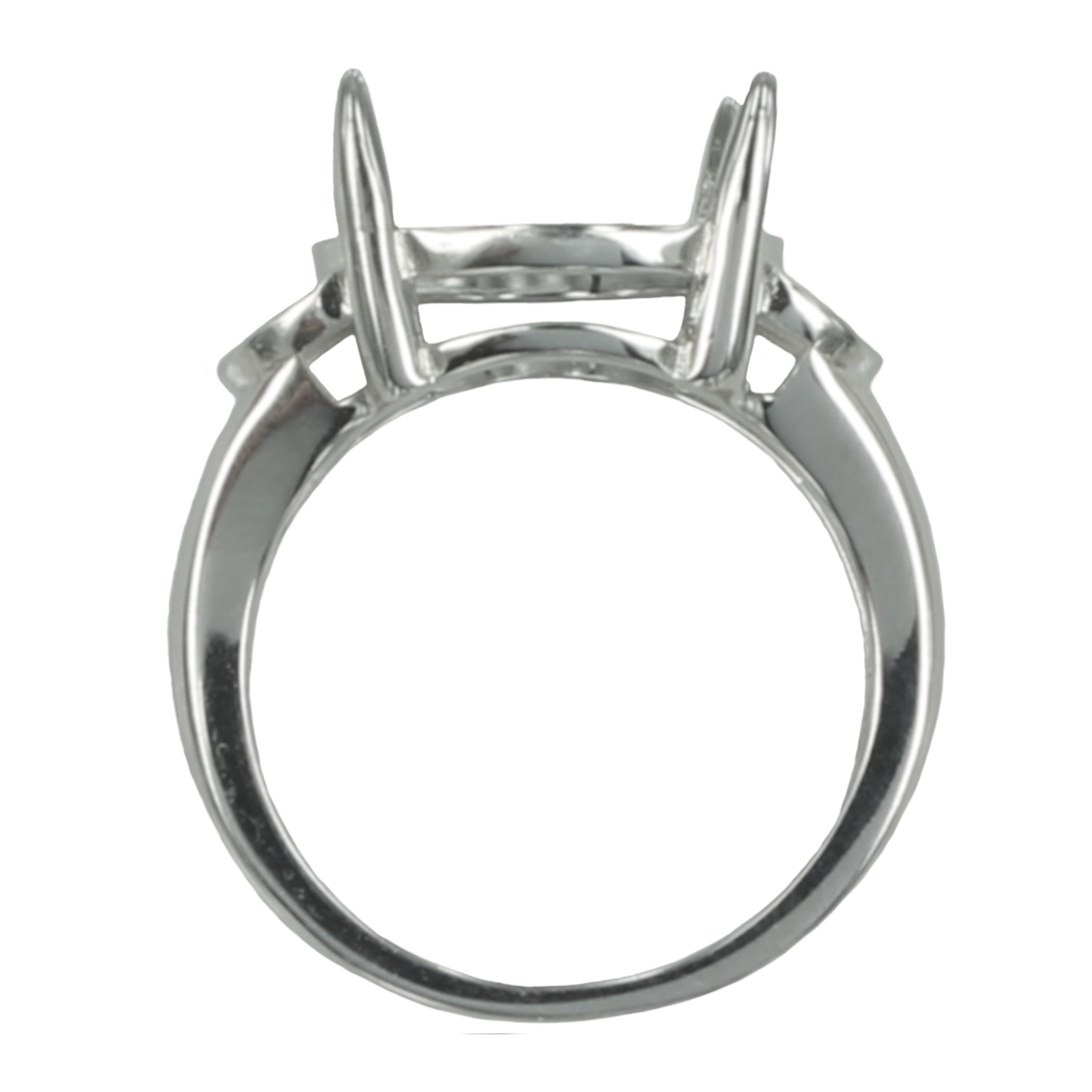 Ring Setting with Round Prongs Mounting in Sterling Silver 13mm