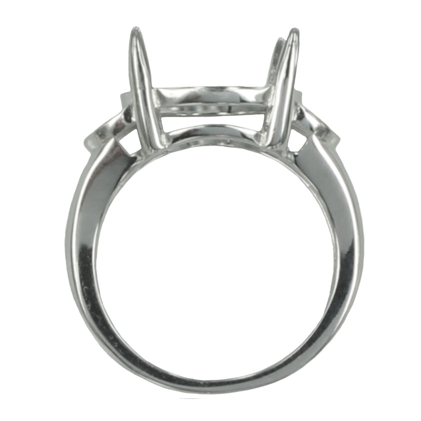 Ring Setting with Round Prongs Mounting in Sterling Silver 13mm